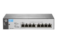 HPE 1810-8G v2 Switch - Switch - Administrerad - 8 x 10/100/1000 - skrivbordsmodell, väggmonterbar J9802A#ABB