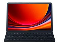 Samsung EF-DX710 - Tangentbord och foliefodral (bokomslag) - Slimmad - Bluetooth, POGO pin - svart tangentbord, svart fodral - för Galaxy Tab S9, Tab S9 FE EF-DX710BBEGSE