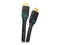C2G 25ft Ultra Flexible 4K Active HDMI Cable Gripping 4K 60Hz - In-Wall M/M - HDMI-kabel med Ethernet - HDMI hane till HDMI hane - 7.6 m - svart - aktiv, 4K60Hz stöd C2G10382