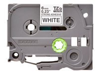 Brother TZe-S211 - Extra kraftigt självhäftande lim - svart på vitt - Rulle (0,6 cm x 8 m) 1 kassett(er) bandlaminat - för P-Touch PT-P900Wc TZES211