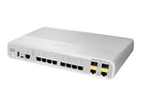 Cisco Catalyst Compact 3560CG-8TC-S - Switch - Administrerad - 8 x 10/100/1000 + 2 x kombinations-SFP - skrivbordsmodell WS-C3560CG-8TC-S