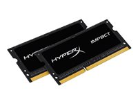 HyperX Impact Black Series - DDR3L - sats - 8 GB: 2 x 4 GB - SO DIMM 204-pin - 1600 MHz / PC3L-12800 - CL9 - 1.35 / 1.5 V - ej buffrad - icke ECC HX316LS9IBK2/8
