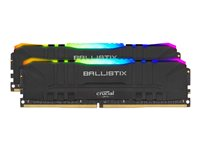 Ballistix RGB - DDR4 - sats - 16 GB: 2 x 8 GB - DIMM 288-pin - 3200 MHz / PC4-25600 - CL16 - 1.35 V - ej buffrad - icke ECC - svart BL2K8G32C16U4BL