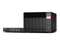 QNAP TS-673A - NAS-server - 6 fack - SATA 6Gb/s - RAID JBOD, RAID 0, 1, 10, 50, 60, 5, 6 - RAM 8 GB - 2.5 Gigabit Ethernet - iSCSI support - med QSW-1105-5T-omkopplare TS-673A-SW5T