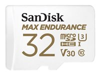 SanDisk Max Endurance - Flash-minneskort (adapter, microSDHC till SD inkluderad) - 32 GB - Video Class V30 / UHS-I U3 / Class10 - microSDHC UHS-I SDSQQVR-032G-GN6IA