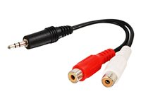 C2G Value Series Y-Cable - Audio-adapter - RCA hona till mini-phone stereo 3.5 mm hane - skärmad - svart 80135