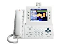 Cisco Unified IP Phone 9971 Standard - IP-videotelefon - IEEE 802.11b/g/a (Wi-Fi) - SIP - multilinje - arctic white CP-9971-W-CAM-K9=