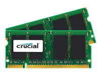 Crucial - DDR2 - sats - 4 GB: 2 x 2 GB - SO DIMM 200-pin - 667 MHz / PC2-5300 - CL5 - 1.8 V - ej buffrad - icke ECC - för Apple iMac (Early 2006, Late 2006, Mid 2006, Mid 2007); MacBook CT2C2G2S667MCEU