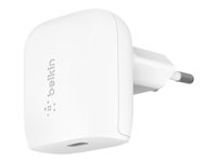 Belkin BoostCharge Wall Charger - Strömadapter - 20 Watt - Fast Charge, PD (24 pin USB-C) - vit WCA003VFWH