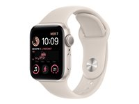 Apple Watch SE (GPS) - 2a generation - 40 mm - stjärnljusaluminium - smart klocka med sportband - fluoroelastomer - starlight - bandstorlek: standard - 32 GB - Wi-Fi, Bluetooth - 26.4 g MNJP3KS/A