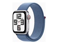Apple Watch SE (GPS + Cellular) - 2a generation - 40 mm - silver - smart klocka med sportögla - textil - winter blue - 32 GB - Wi-Fi, LTE, Bluetooth - 4G - 27.8 g MRGQ3KS/A