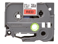 Brother TZe-451 - Självhäftande - svart på röd - Rulle ( 2,4 cm x 8 m) 1 kassett(er) bandlaminat - för P-Touch PT-D800, P750, P900, P950; P-Touch Cube Plus PT-P710; P-Touch Cube Pro PT-P910 TZE451