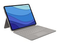 Logitech Combo Touch for iPad Pro 12.9-inch (5th and 6th gen) - Tangentbord och foliefodral - med pekdyna - bakgrundsbelyst - Apple Smart connector - sand - för Apple 12.9-inch iPad Pro (5:e generation) 920-010119