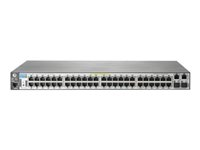 HPE Aruba 2620-48-PoE+ - Switch - L4 - Administrerad - 48 x 10/100 (PoE) + 2 x 10/100/1000 + 2 x SFP - skrivbordsmodell, rackmonterbar - PoE J9627A#ABB