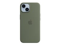 Apple - Baksidesskydd för mobiltelefon - MagSafe-kompatibilitet - silikon - oliv - för iPhone 14 MQU83ZM/A