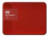 WD My Passport Ultra WDBZFP0010BRD - Hårddisk - krypterat - 1 TB - extern (portabel) - USB 3.0 - röd WDBZFP0010BRD-EESN