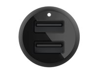 Belkin BoostCharge Dual Charger - Strömadapter för bil - 24 Watt - 4.8 A - 2 utdatakontakter (USB) - svart CCB001BTBK