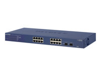 NETGEAR GS716Tv2 - Switch - Administrerad - 16 x 10/100/1000 + 2 x kombinations-SFP - skrivbordsmodell GS716T-200EUS