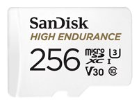 SanDisk High Endurance - Flash-minneskort (microSDXC till SD-adapter inkluderad) - 256 GB - Video Class V30 / UHS-I U3 / Class10 - mikroSDXC UHS-I SDSQQNR-256G-GN6IA