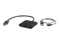 C2G DisplayPort 1.2 to Dual HDMI MST Hub - Video-/ljudomkopplare - 2 x HDMI - skrivbordsmodell 84293
