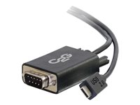 C2G USB 2.0 USB C to DB9 Serial RS232 Adapter Cable Black - USB / seriell kabel - DB-9 (hane) till 24 pin USB-C (hane) - reversibel C-kontakt - svart 88842