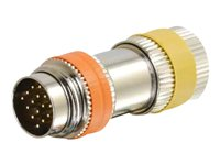 C2G RapidRun Multi-Format (Orange) Runner to PC (Yellow) 15-pin Din Adapter - Adapter för video / ljud - 15 pin RapidRun hane till 15 pin RapidRun hona - rostfritt stål 87104