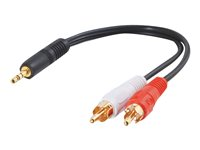 C2G Value Series Y-Cable - Audio-adapter - mini-phone stereo 3.5 mm hane till RCA hane - skärmad - svart 80132