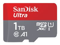 SanDisk Ultra - Flash-minneskort (microSDXC till SD-adapter inkluderad) - 1 TB - A1 / UHS Class 1 / Class10 - mikroSDXC UHS-I SDSQUAC-1T00-GN6MA