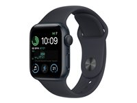 Apple Watch SE (GPS) - 2a generation - 40 mm - midnattsaluminium - smart klocka med sportband - fluoroelastomer - midnatt - bandstorlek: standard - 32 GB - Wi-Fi, Bluetooth - 26.4 g MNJT3KS/A