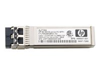 HPE - SFP+ sändar/mottagarmodul - 8 GB fiberkanal (LV) - för Brocade 16Gb/12, 16Gb/24; HPE 8/24, 8/8, SN6000; StoreFabric SN6500, SN8600B 4-slot AJ717A
