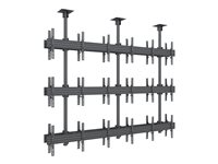 Multibrackets M Ceiling Mount Pro MBC3X3U2 - Monteringssats (12 förlängningsrör (80 cm), 3 skydd för takplattor, 18 pole clamps, 24 skenor, 36 fasta armar, 3 takplattor) - för 18 LCD-bildskärmar - aluminium, stål - svart - skärmstorlek: 40"-65" - takmonterbar 7350073733613