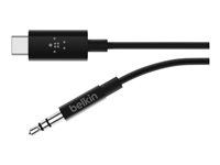 Belkin RockStar - Ljudkabel - 24 pin USB-C hane till mini-phone stereo 3.5 mm hane - 1.83 m - vit F7U079BT06-BLK