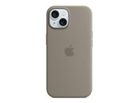 Apple - Baksidesskydd för mobiltelefon - MagSafe-kompatibilitet - silikon - lera - för iPhone 15 MT0Q3ZM/A