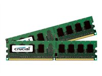 Crucial - DDR2 - sats - 4 GB: 2 x 2 GB - DIMM 240-pin - 1066 MHz / PC2-8500 - CL7 - 1.8 V - ej buffrad - icke ECC CT2KIT25664AA1067