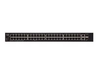 Cisco 250 Series SG250-50HP - Switch - L3 - smart - 48 x 10/100/1000 (PoE+) + 2 x kombination Gigabit Ethernet/Gigabit SFP - rackmonterbar - PoE+ (192 W) SG250-50HP-K9-EU