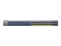 NETGEAR Smart GS728TP - Switch - L3 Lite - Administrerad - 8 x 10/100/1000 (PoE+) + 16 x 10/100/1000 (PoE) + 4 x SFP - skrivbordsmodell, rackmonterbar - PoE+ (192 W) GS728TP-100EUS