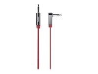 Belkin MIXIT Aux Cable - Ljudkabel - mini-phone stereo 3.5 mm hane till mini-phone stereo 3.5 mm hane - 91 cm - röd - 90° kontakt, platt AV10128CW03-RED