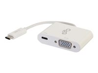 C2G USB C to VGA Video Adapter w/ Power Delivery - USB Type C to VGA White - Extern videoadapter - USB-C - VGA - vit 80495