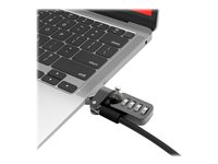 Compulocks Ledge Lock Adapter for MacBook Air M1 with Combination Cable Lock - Adapter för säkerhetslåsurtag - med kombinerat kabellås - silver - för MacBook Air 13,3" MBALDG03CL