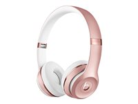 Beats Solo3 - Hörlurar med mikrofon - på örat - Bluetooth - trådlös - 3,5 mm kontakt - ljudisolerande - guldrosa MX442ZM/A