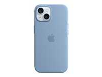 Apple - Baksidesskydd för mobiltelefon - MagSafe-kompatibilitet - silikon - vinterblå - för iPhone 15 MT0Y3ZM/A