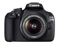 Canon EOS 1200D - Digitalkamera - SLR - 18.0 MP - APS-C - 1 080 p - 3x optisk zoom EF-S 18-55 mm DC III och EF 50 mm f/1,8 II-linser - svart 9127B052