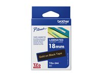 Brother TZe-344 - Standardlim - guld på svart - Rulle (1,8 cm x 8 m) 1 kassett(er) bandlaminat - för Brother PT-D600, P750, P950; P-Touch PT-1880, D450, D800, E310, E550, E800, P900, P950 TZE344