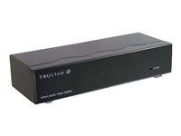 C2G TruLink 4-Port UXGA Monitor Splitter/Extender with 3.5mm Audio - Strömbrytare för bildskärm/ljud - skrivbordsmodell 89031