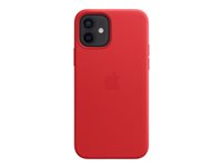 Apple - (PRODUCT) RED - baksidesskydd för mobiltelefon - med MagSafe - läder - röd - för iPhone 12, 12 Pro MHKD3ZM/A