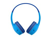 Belkin SoundForm Mini - Hörlurar med mikrofon - på örat - Bluetooth - trådlös - 3,5 mm kontakt - blå AUD002BTBL