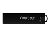 IronKey D300S - USB flash-enhet - krypterat - 64 GB - USB 3.1 Gen 1 - FIPS 140-2 Level 3 - TAA-kompatibel IKD300S/64GB