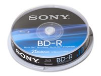 Sony BNR25SP - 10 x BD-R - 25 GB 6x - yta utskrivbar med bläckstråleskrivare - spindel 10BNR25SP