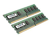 Crucial - DDR2 - sats - 4 GB: 2 x 2 GB - DIMM 240-pin - 667 MHz / PC2-5300 - CL5 - 1.8 V - ej buffrad - icke ECC - för Intel Desktop Board D955XBK CT2KIT25664AA667