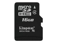 Kingston - Flash-minneskort - 16 GB - Class 4 - microSDHC SDC4/16GBSP